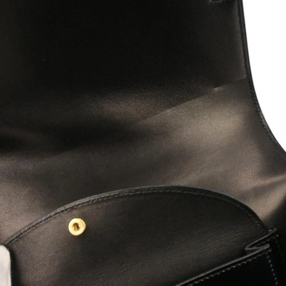 Hermes Black Box Calf Piano Handbag 19X □C - Picture 8 of 10